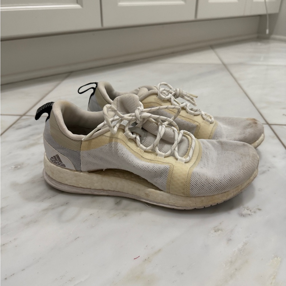 Adidas Cream and White Athletic Shoes